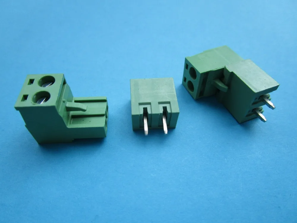 50 Pcs Close Straight 2 pin/way Pitch 5.08mm Screw Terminal Block Connector Green Color Pluggable Type With pin | Обустройство дома