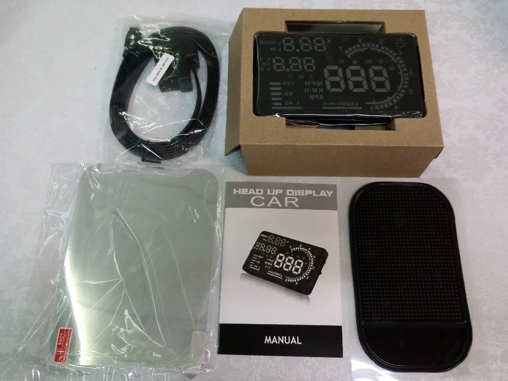 Универсальный Автомобильный дисплей на лобовое стекло A8 5 дюйма OBD II 2 скорости