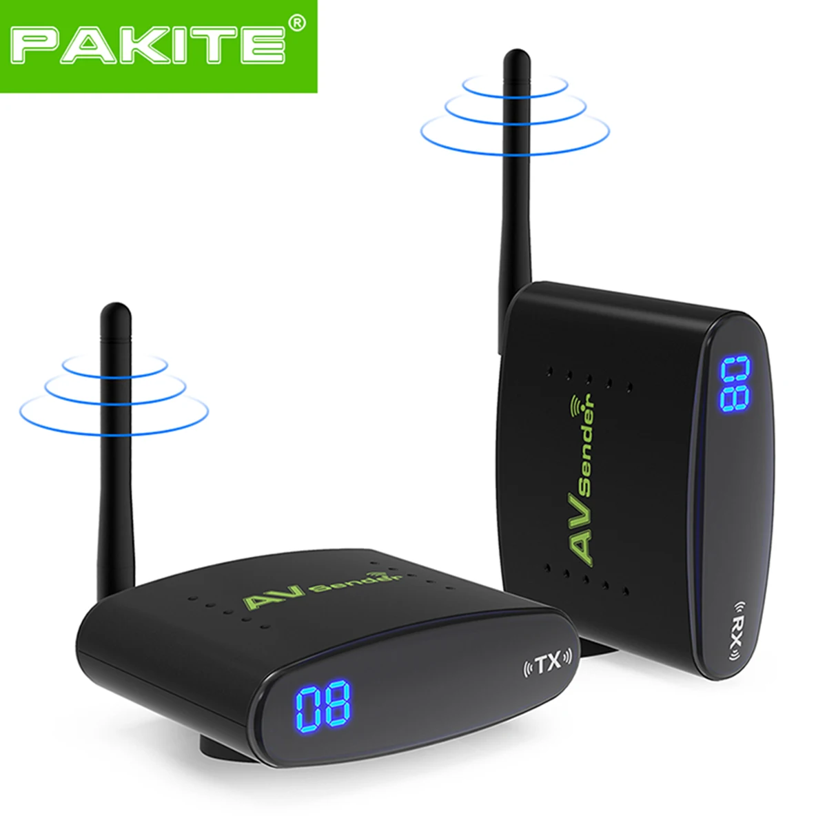 100 Meter 2.4GHz Wireless AV Sender TV Audio Video 1 Transmitter 1 Receiver Black 50dB/min Transmission Distance PAT-335