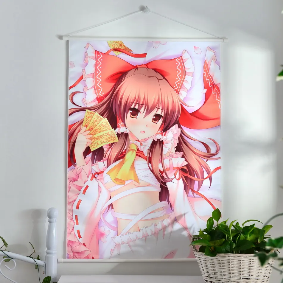 Японское аниме проект Touhou картина Hakurei Reimu из микрофибры анимационный настенный