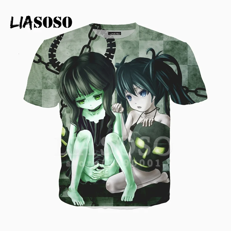 LIASOSO 3D принт унисекс с рисунком из аниме BLACK ROCK SHOOTER Таканаси Йоми футболка Летняя