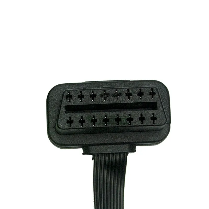 Распродажа! OBD2 16 контактный кабель плоский тонкий как лапша ELM327 мужчин и женщин OBD 2 Y сплиттер локоть расширение OBDII диагностический разъем