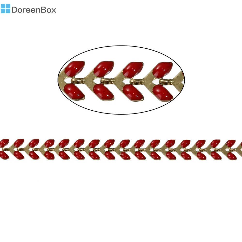 Дорин коробка Медь колючие цепи фурнитурой золотого цвета с красной эмалью в