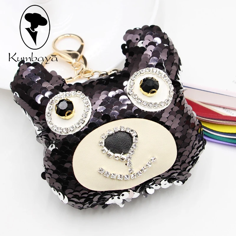 Различные Цвета Блёстки Мультфильм Ключ Цепи DIY одежды ручной работы Брелоки