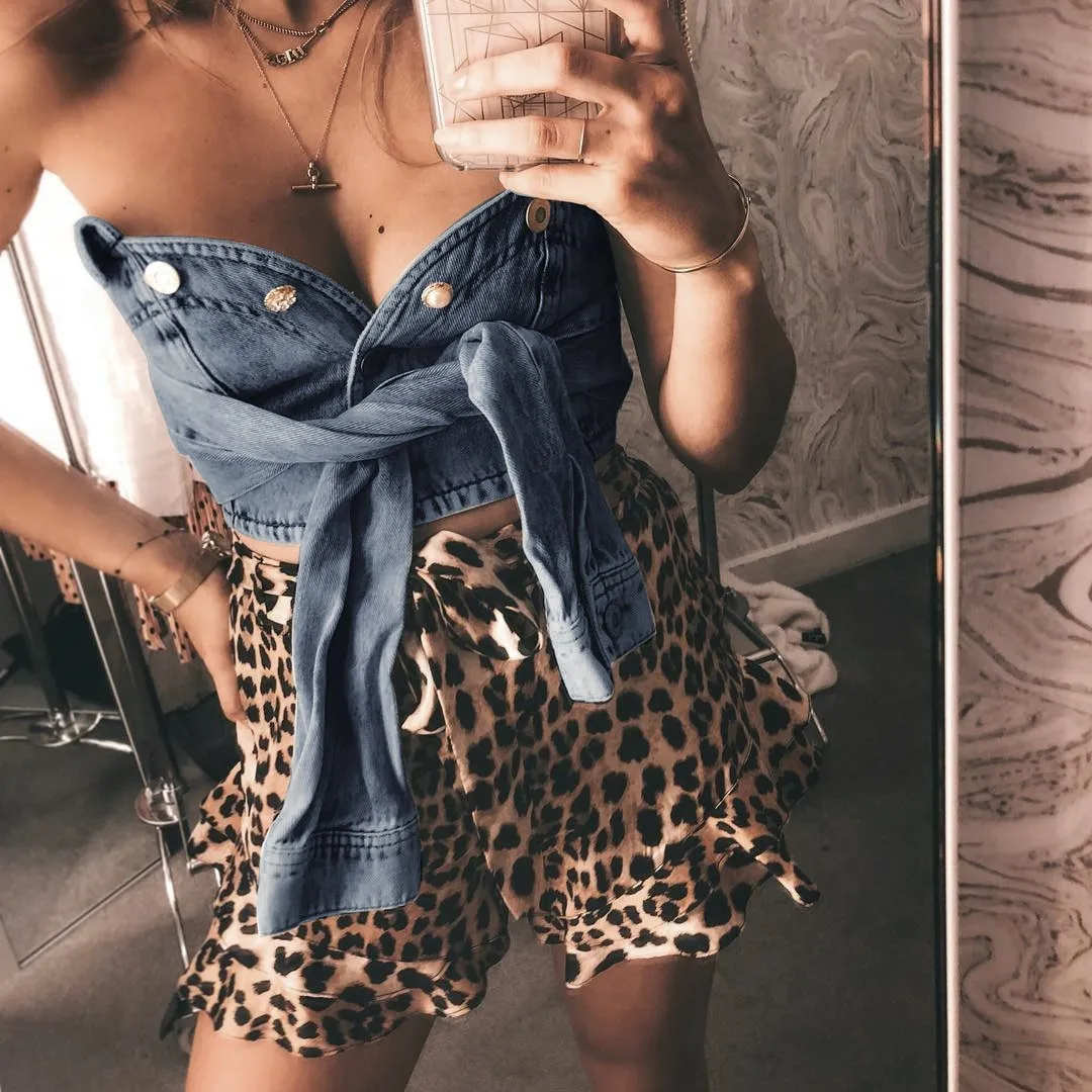 Женский бандажный Топ без бретелек на кнопках | Женская одежда