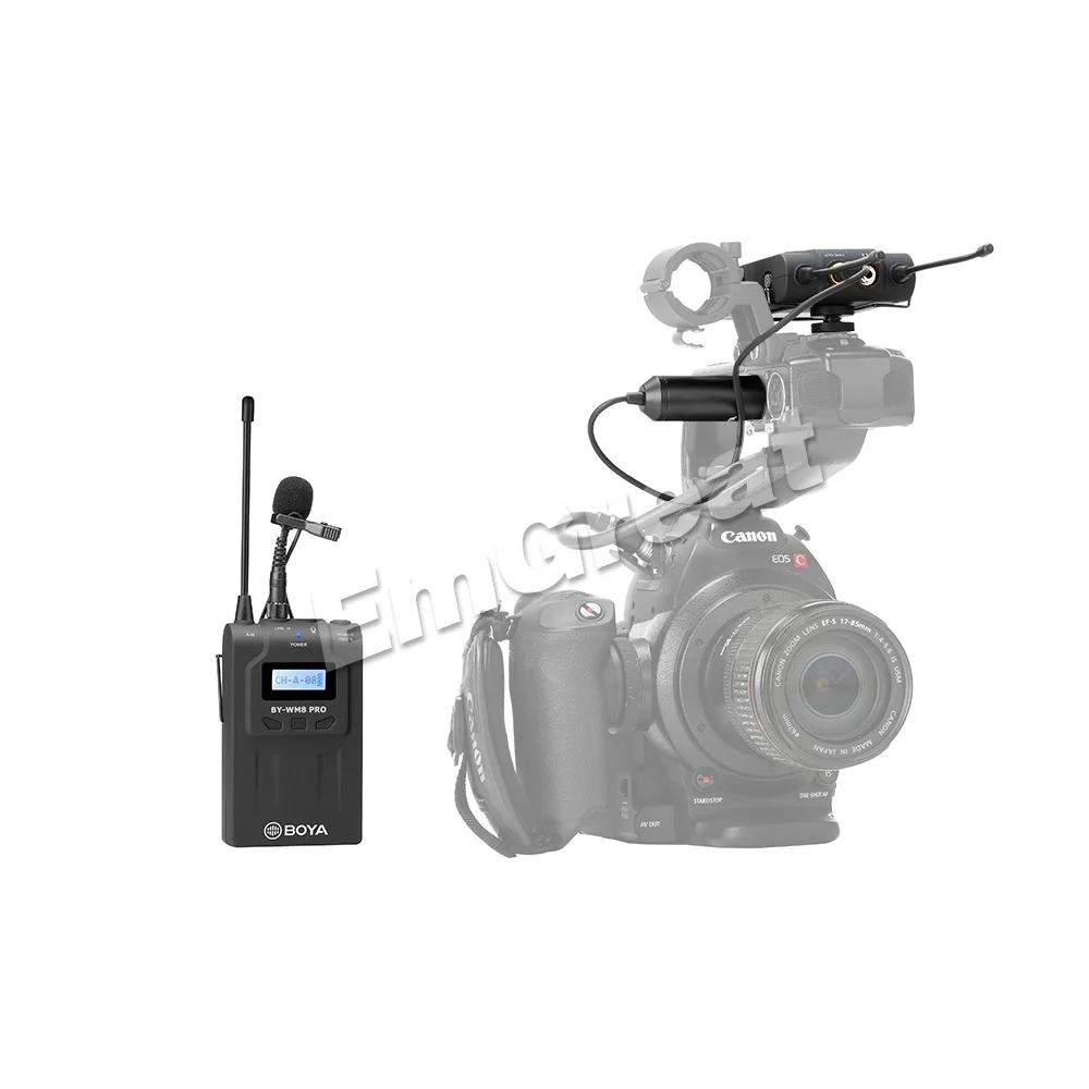 BOYA BY-WM8 PRO UHF двойной беспроводной петличный микрофон системы для Canon Nikon DSLR камера видео интервью вещания видеокамеры