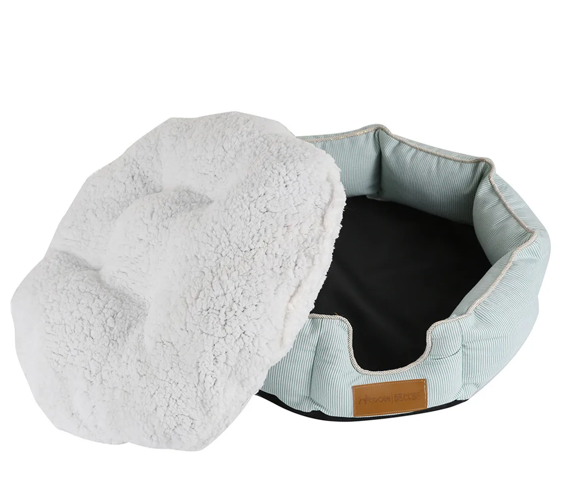 

Classical Striped Pet Mat Fashion Dog Kennel Bed House Breathable Cotton Soft Cat Nest Dog Warm Bed for Small Medium Dog