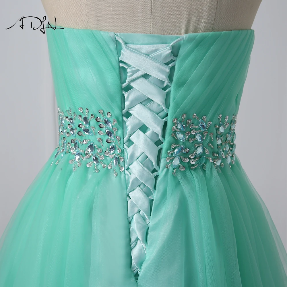 Милое Мятное платье ADLN милое Тюлевое ТРАПЕЦИЕВИДНОЕ короткое вечернее с бисером