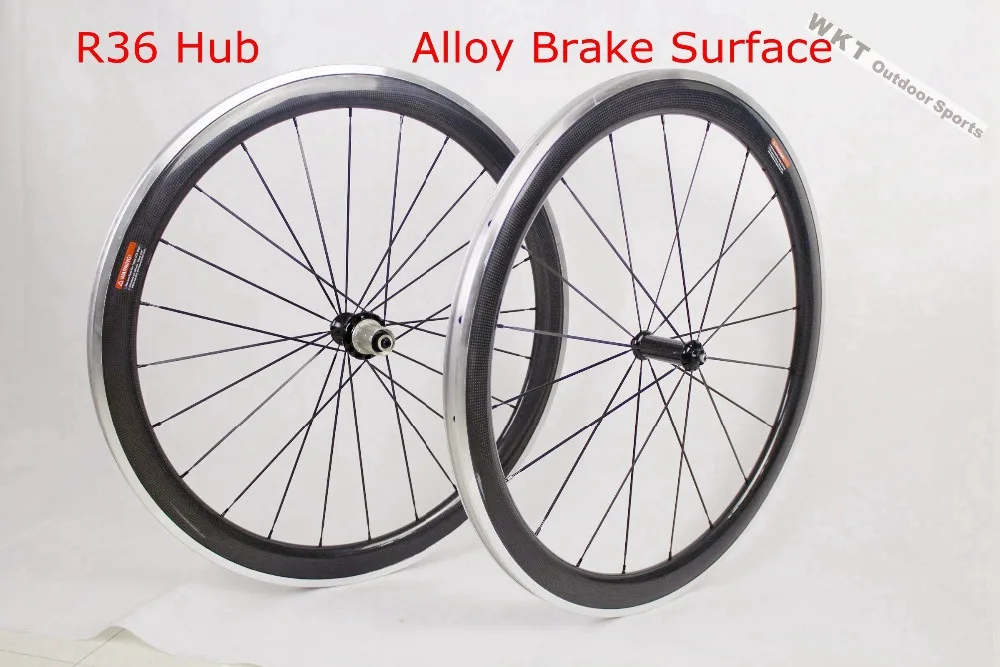 Легированная тормозная поверхность 50 мм клинчер Углеродные колеса алюминиевые