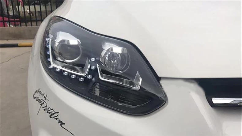 Автомобильный Стайлинг корпус передней фары для Ford Focus MK3 2012- фары, светодиодные фары DRL ближнего и дальнего света H7 Ксеноновые Q5 bi Xenon объектива