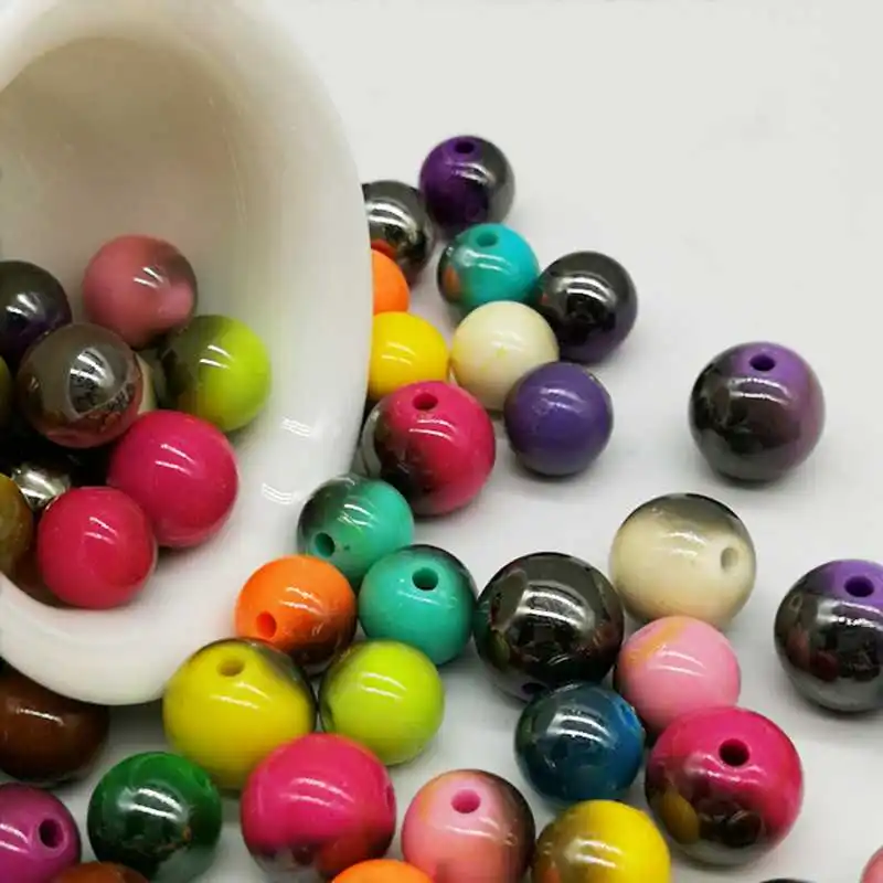 10/12/14mm 50/30/20/pcs Hot Fashion Cheap Acrylic Symphony Beads Round Shape For Jewelry Making DIY Fit Bracelets Necklaces | Украшения и