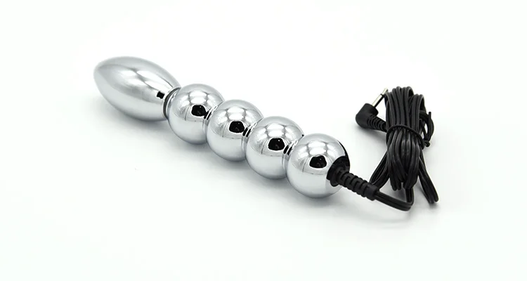 Электрический шок импульсный Вибрационный металлический бисер Анальная пробка