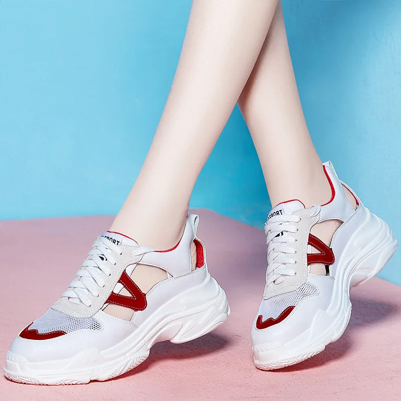 Женская обувь в стиле Харадзюку весенне Летние повседневные сандалии из дышащей