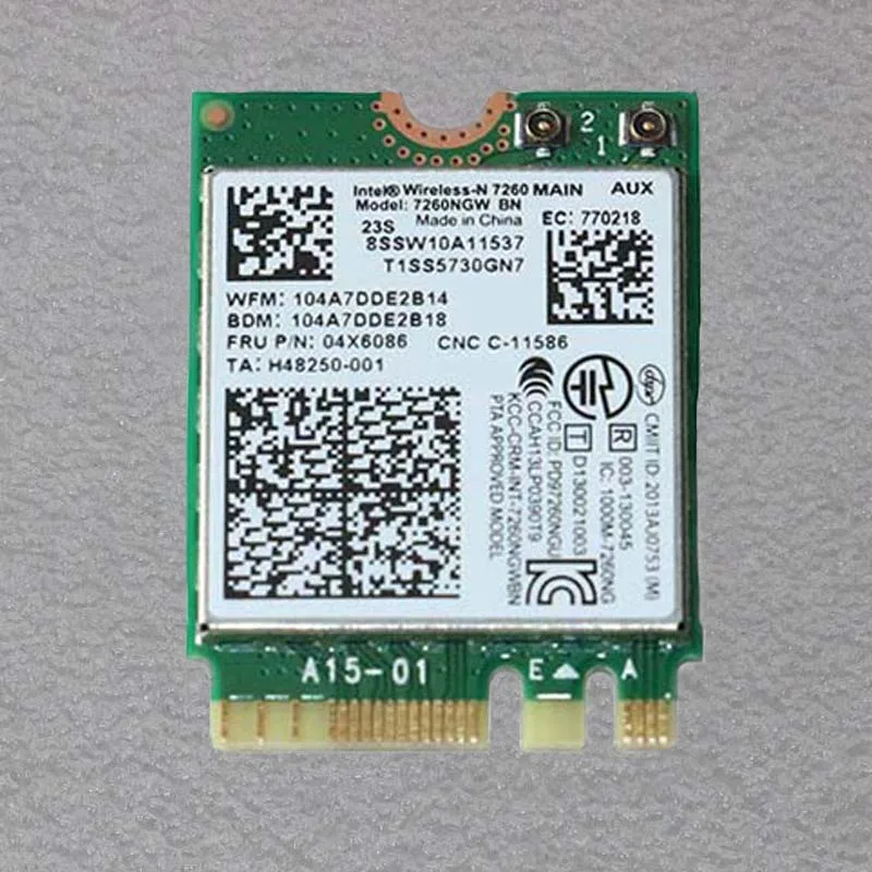 Int  -N 7260 802.11bgn 2X2 WiFi + BT4.0 WLAN   Lenovo ThinkpadW541 , FRU 04X6086 SW10A11537