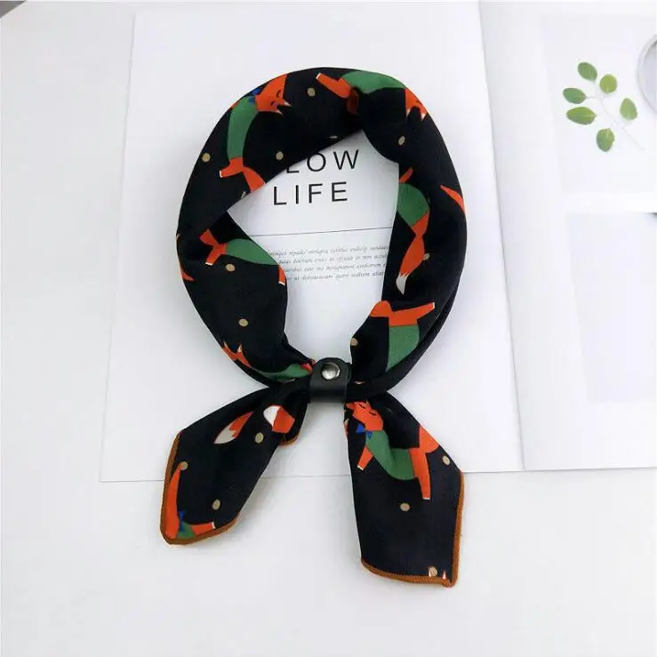 Женский шарф платок с принтом лисы льва квадратный шелковый шарфы повязки