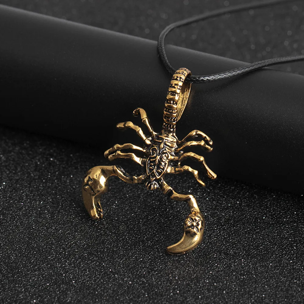Новая модная винтажная Титановая Сталь Серебряная Золотая цепочка со скорпионом