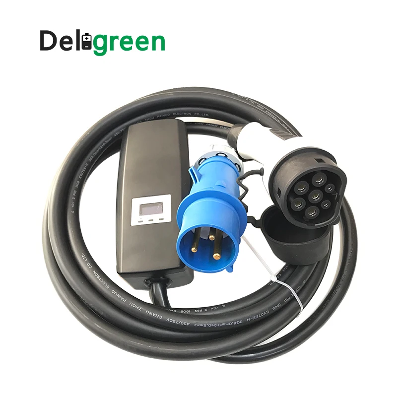 Khons Smart Mode 2 EV зарядное устройство Tesla регулируемый ток зарядный кабель 16Amp IEC62196 Тип