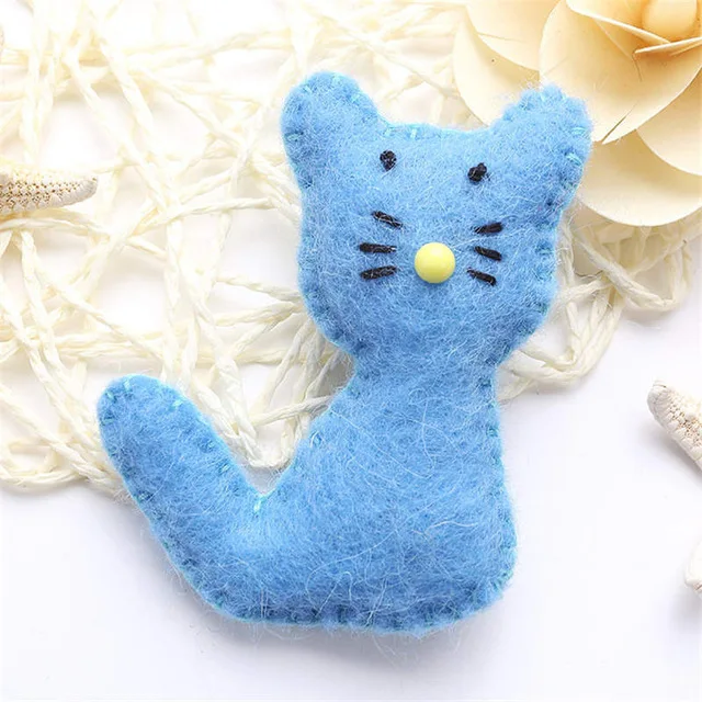 1 шт кошка животное Шерсть Войлок DIY ремесло тыкать DIY наборы многофункциональные Украшения для рождественской елки брошь Детская лента для волос розовый белый синий