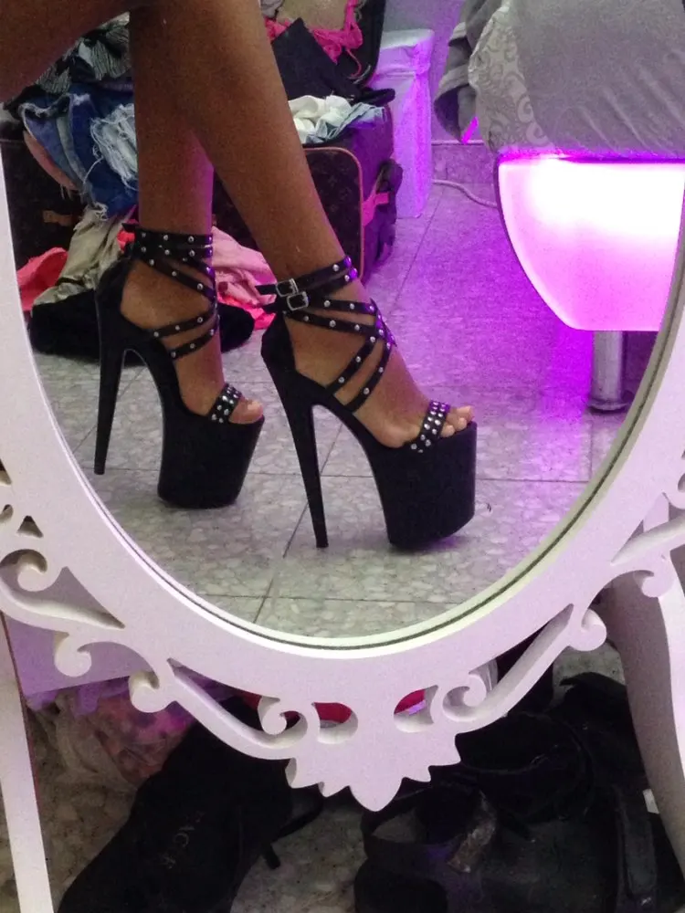 Сандалии женские свадебные на платформе босоножки высоком каблуке 8 дюймов с