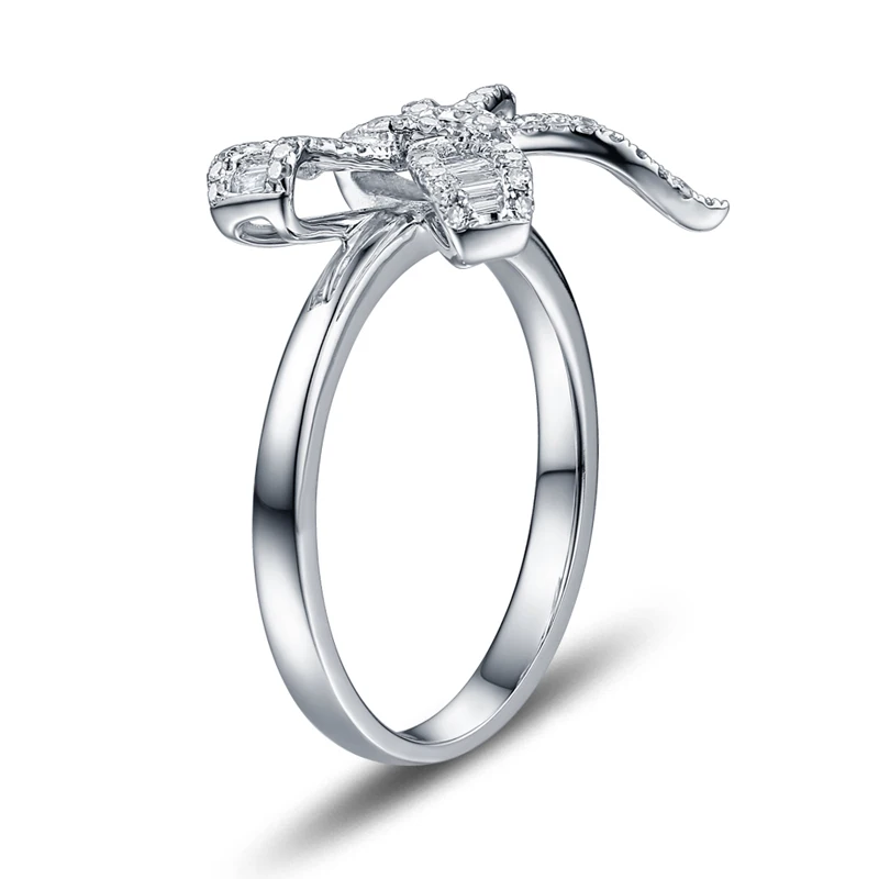 Кольцо обручальное из белого золота с бриллиантами 0.49ct 14 к | Украшения и