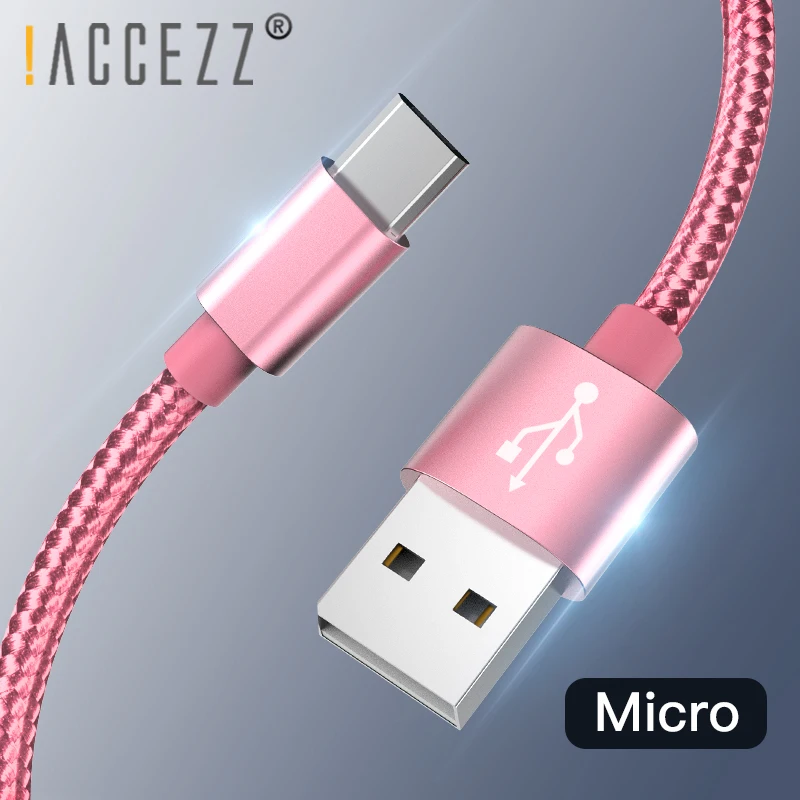 ! Кабель Micro USB ACCEZZ нейлоновый шнур для быстрой зарядки и передачи данных Samsung Xiaomi