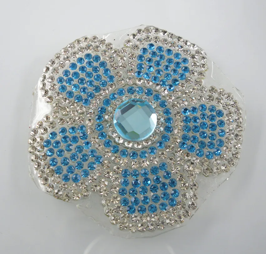 Hotfix iron round glass faceted rhinestones fashion applique fit shoes bag clothing decorations flower shape 1pc TZH02 | Дом и сад