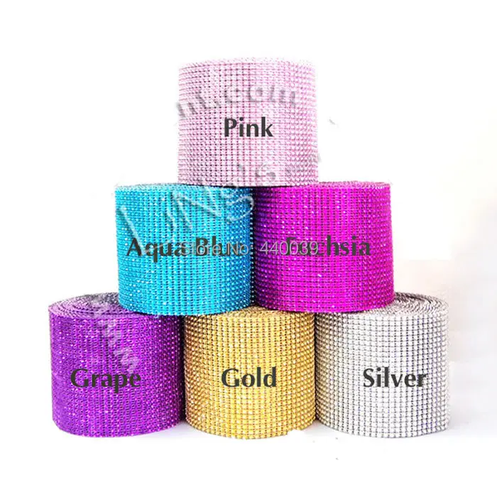 1 ярд 24 ряда стразы 4 мм держатель для букетов лента Алмазная сетка обертка букета