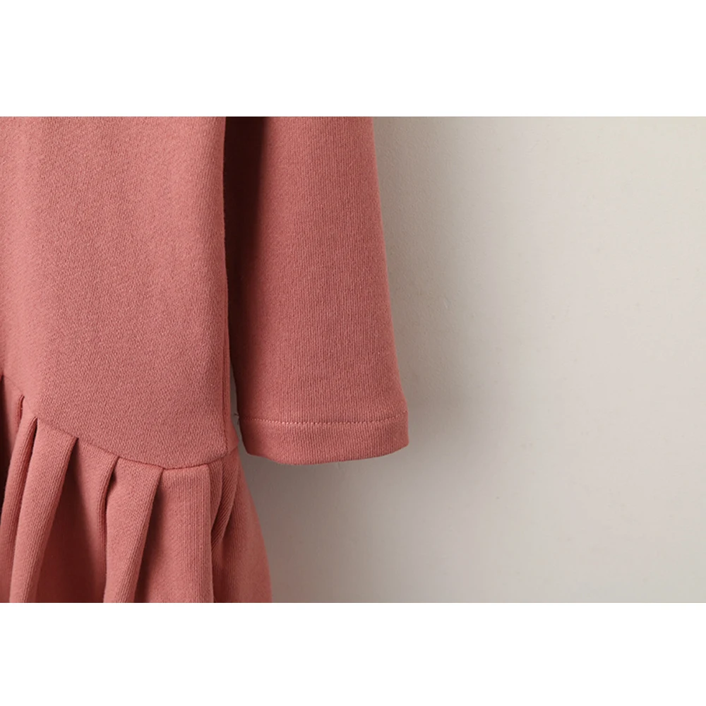 weLaken 2018 New Arrival Girl's Dress Cute Bear Ears Kid's Outwear Autumn Winter Long Sleeve Hooded Cotton Casual Pleated | Детская