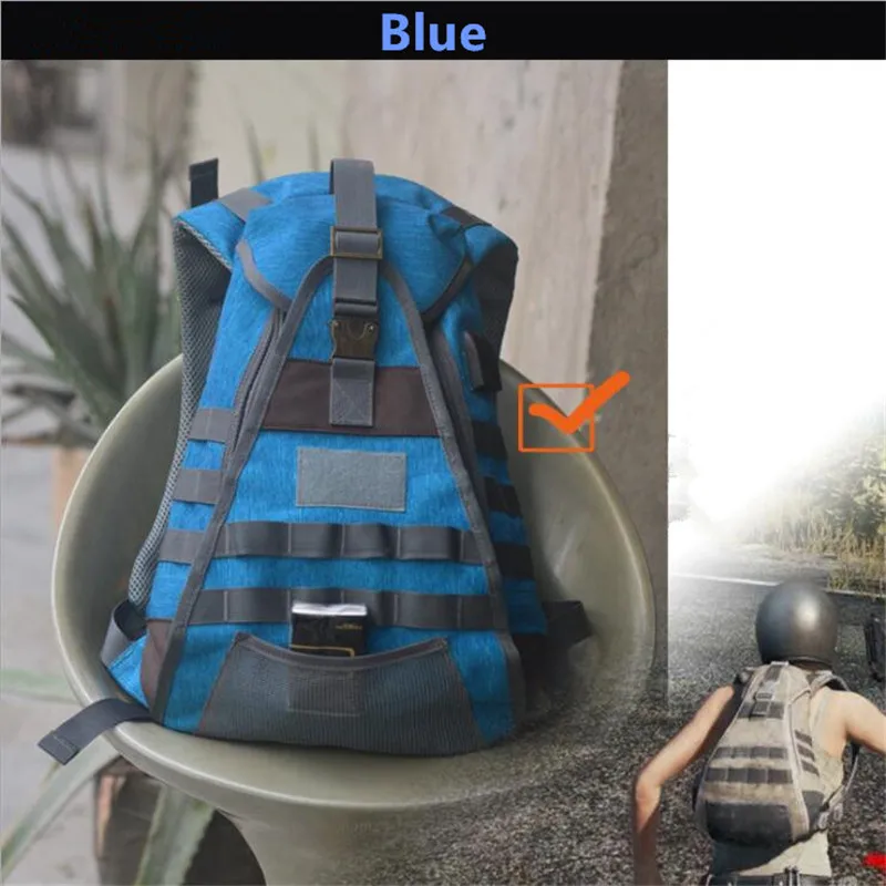 Синий Игра PUBG идеальное снижение уровня 1 PUBG рюкзак костюмы для косплея реквизит 1:1 Куриный Ужин песок камуфляж цвет - Цвет: Синий