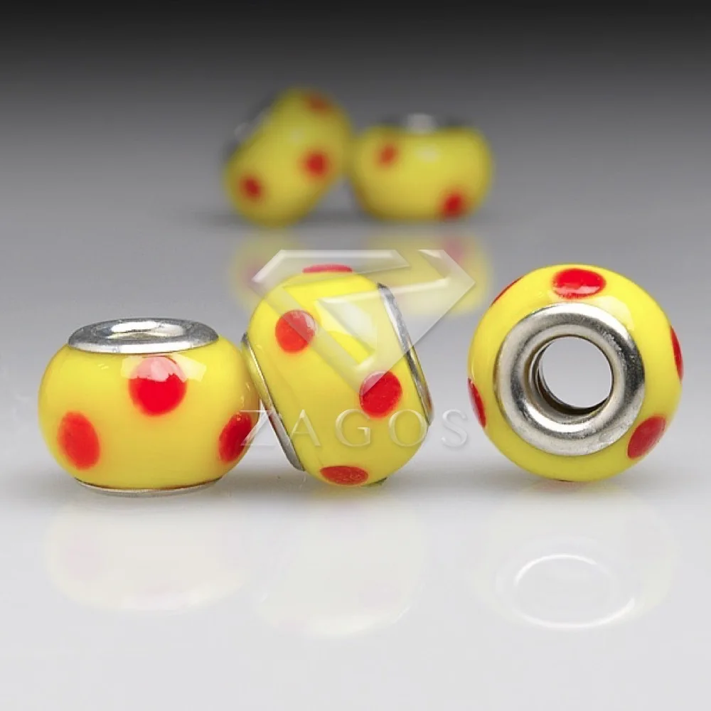 5 шт. разноцветные бусины из муранского стекла 14 х14х10 мм|glass round beads|round beadseuropean beads |