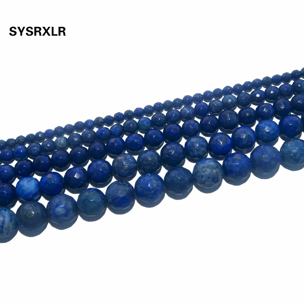 Ограненный натуральный камень лазурит бусины для изготовления ювелирных