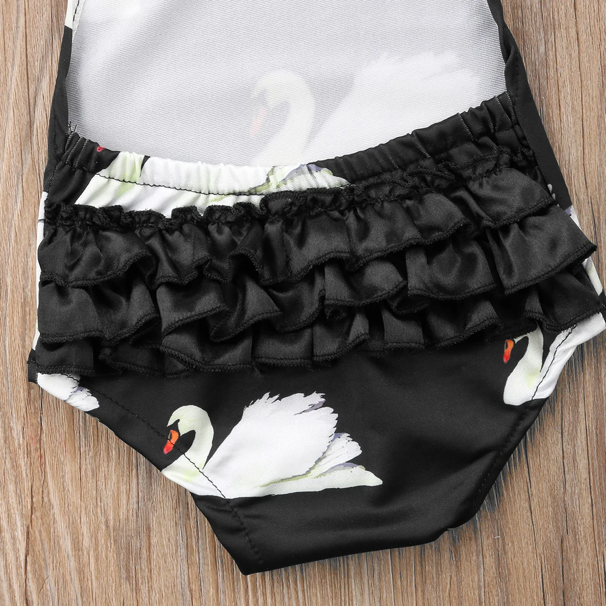 2018 новый модный детский купальный костюм с лебедем и оборками для маленьких