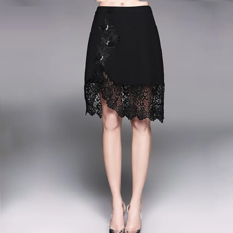 Бесплатная доставка 2017 Летняя мода женские большие размеры элегантная юбка