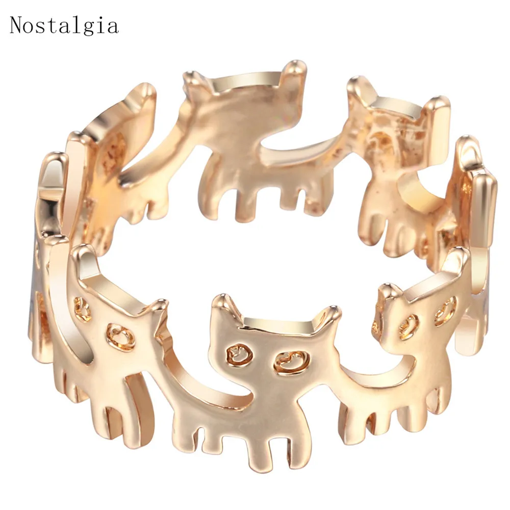 Ностальгия животное кошка кольцо ювелирные изделия Anello Uomo женские модные