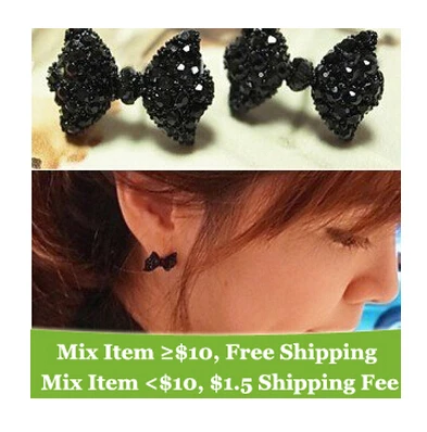 Ne423 западные модные простые черные серьги с бабочкой и бантом ювелирные изделия