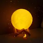 Лампа в виде Луны с 3D рисунком, ночник с сенсорным управлением и аккумулятором, светодиодсветильник лампа с дистанционным управлением, 16 цветов, подарок, Прямая поставка
