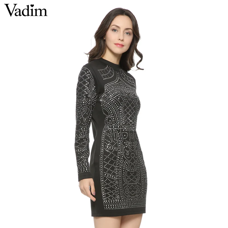 Модное сексуальное облегающее платье с высоким горлом и геометрическим узором