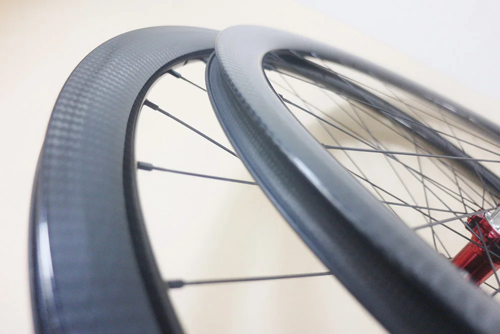Center Lock 700C 38mm tapeless Carbon Clincher Tubular Cyclocross Wheels 3K Twill Road disc brake Bicycle Wheelset 25mm 24 28h | Спорт и