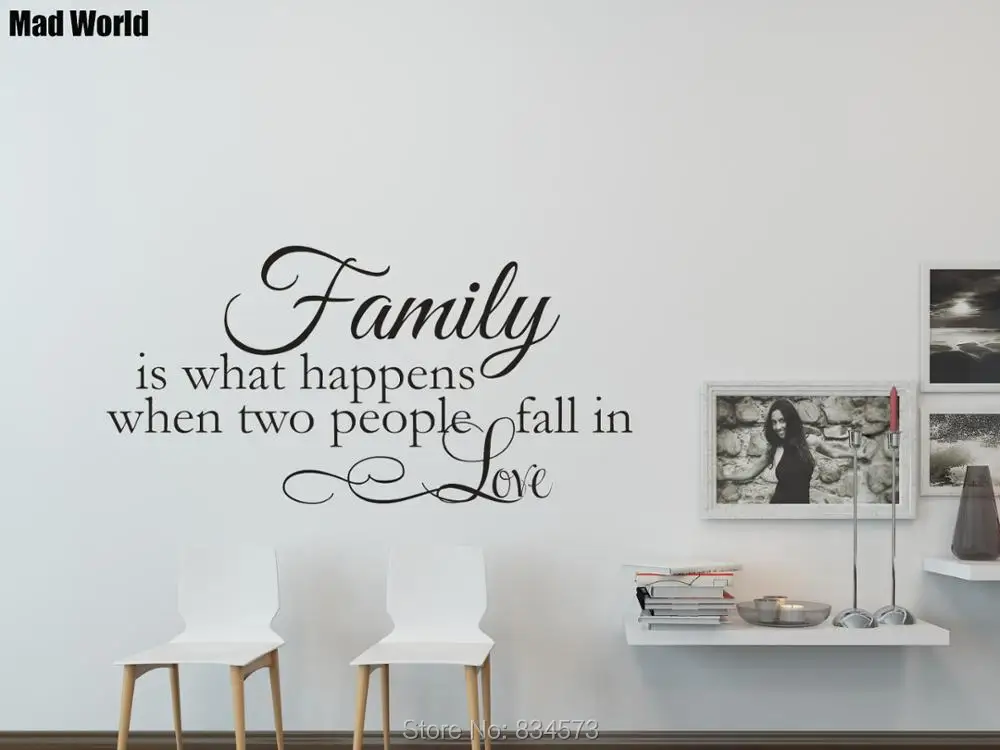 Family is what happens when two people fall in love Wall Art Stickers Wall Decals Home Decoration Removable Decor Wall Stickers