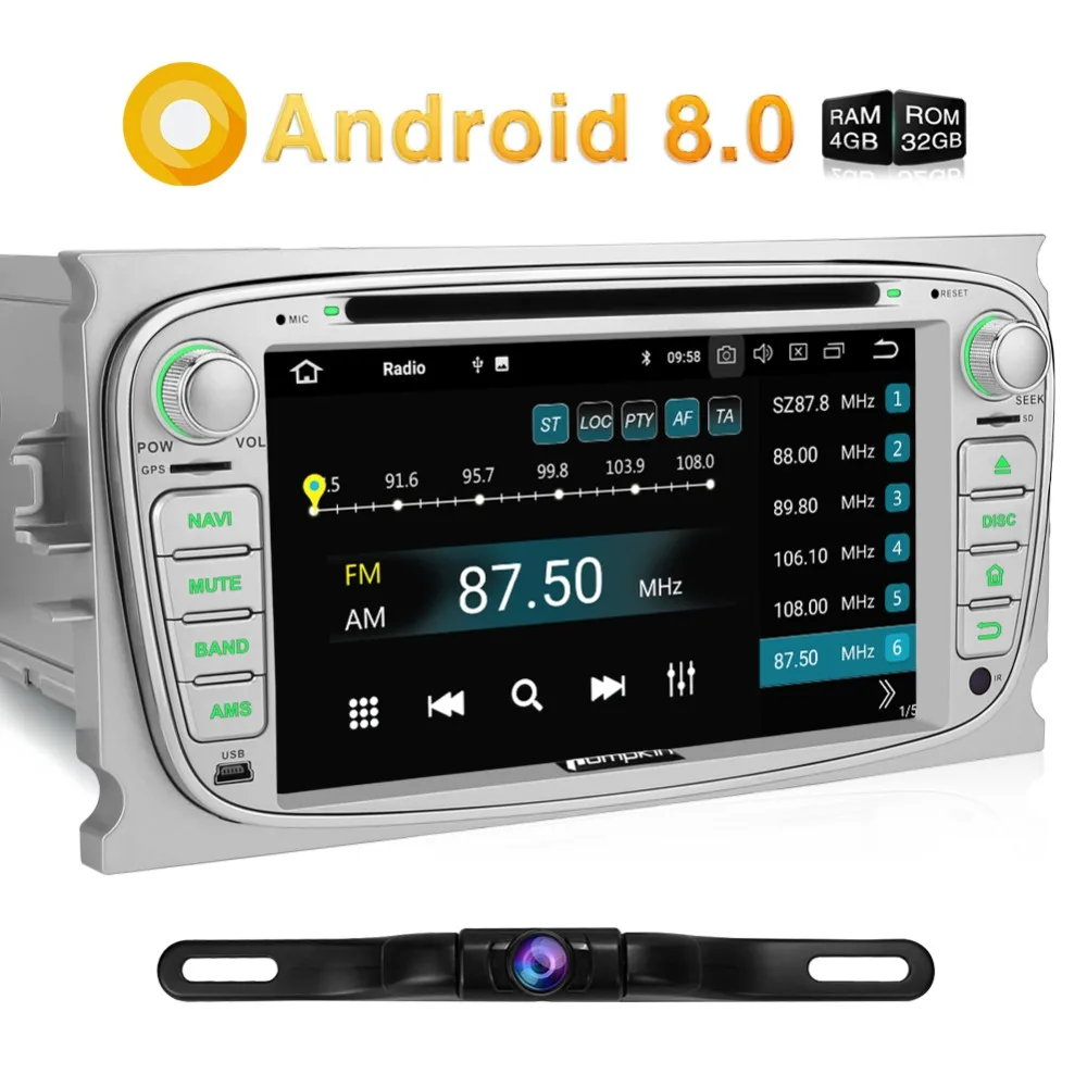 Тыква 2 Din 7 &quotВосьмиядерный 4G RAM 32G ROM Android 8 0 автомобильный стерео радио dvd плеер GPS
