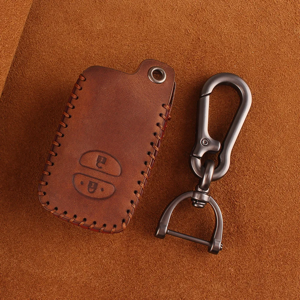 Кожаный Автомобильный Брелок KEYYOU 2 кнопки чехол для ключей Toyota Camry Crown Land Cruiser Prado 150