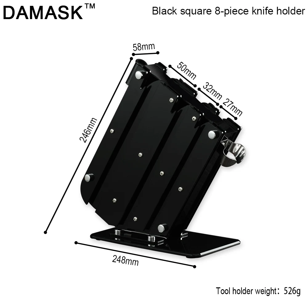 Подставка для кухонных ножей из Дамаска черный акриловый держатель нержавеющей