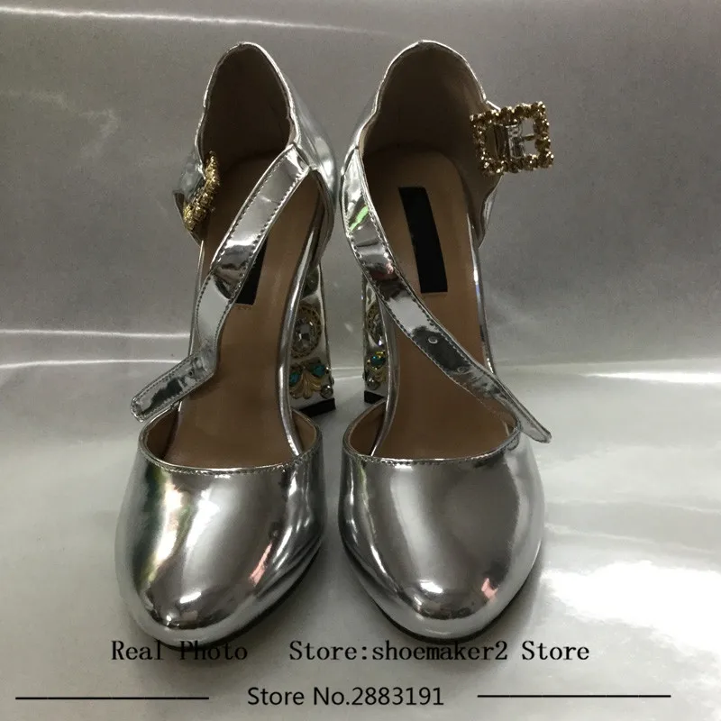 Новейший алмаз обувь на каблуках с украшением женские туфли лодочки из кожи