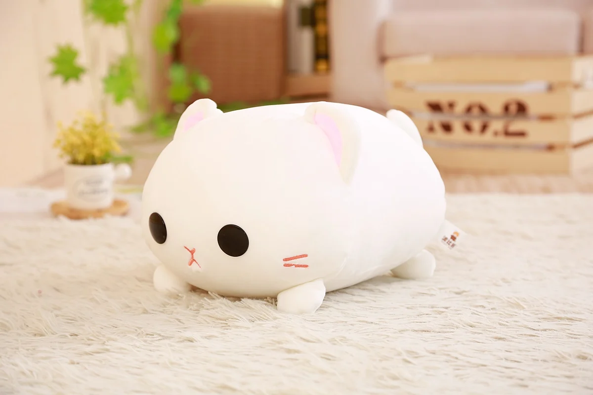 1 шт. 35/45 см Kawaii Лежа кошка, плюшевые игрушки, мягкие милые зимние ботинки чучело кукла прекрасный со звуком, детские игрушки для девочек день рождения, День Святого Валентина подарок