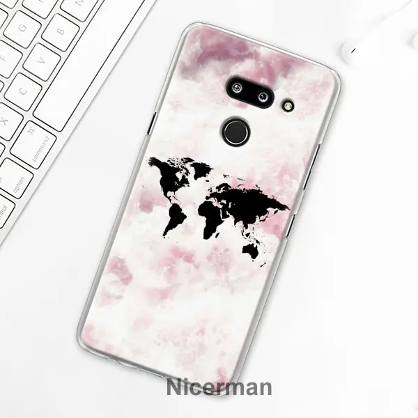 14 Чехол для телефона LG G6 G7 Plus G8 ThinQ V40 V50 ThinQ жесткий чехол из поликарбоната карта мира план путешествий Чехол Coque Capa - Цвет: 14