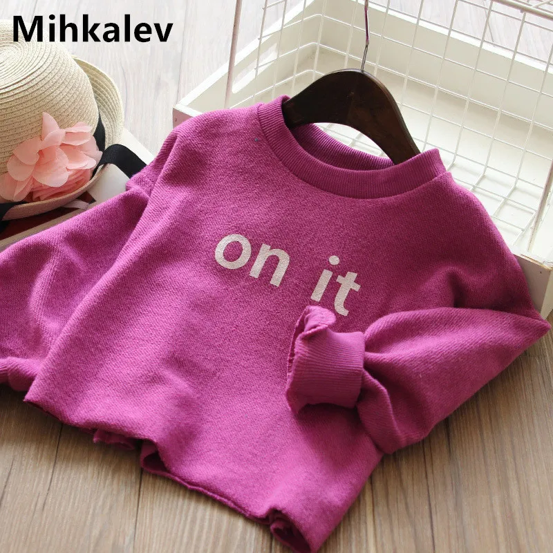 Mihkalev kids sweatshirt for girl autumn clothing outfits 2018 leisure litter girls clothes children long sleeve tops | Детская одежда