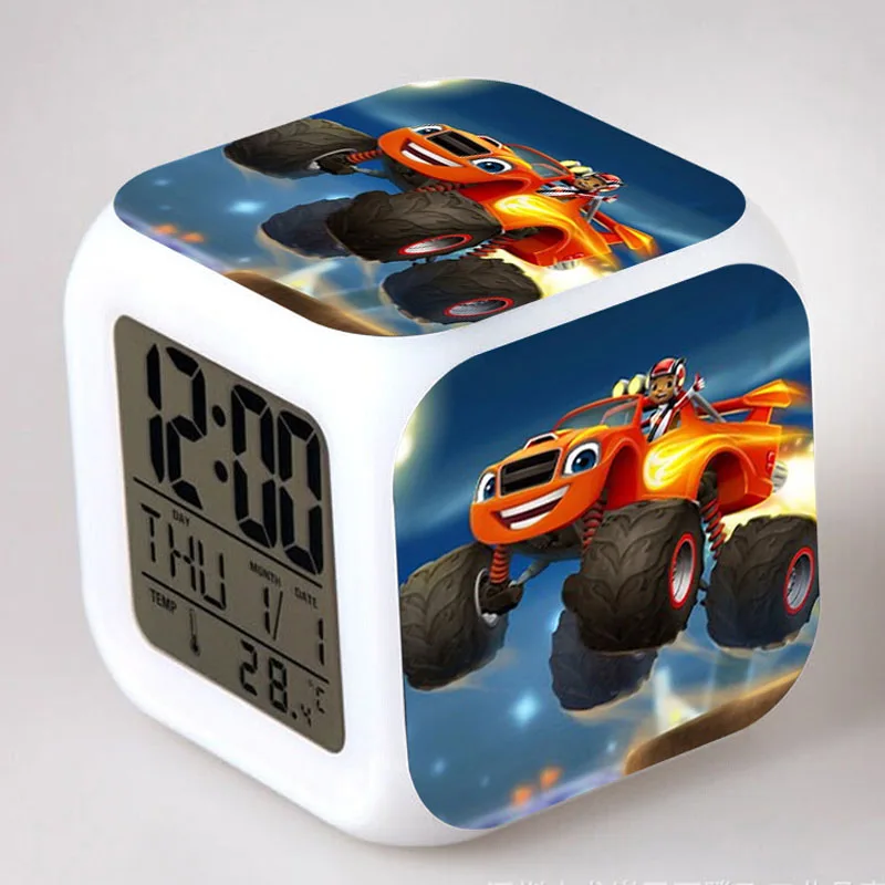 

2021 new Plastic Luminous Watches LED Digital Alarm Clock Blaze and the Monster Machines reloj despertador Kids Christmas Gift