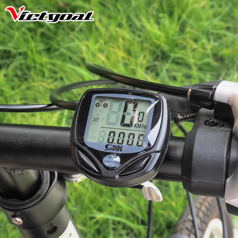VICTGOAL беспроводной Велосипедный компьютер MTB спидометр для велосипеда светодиодный Многофункциональный проводной одометр термометр Секундомер