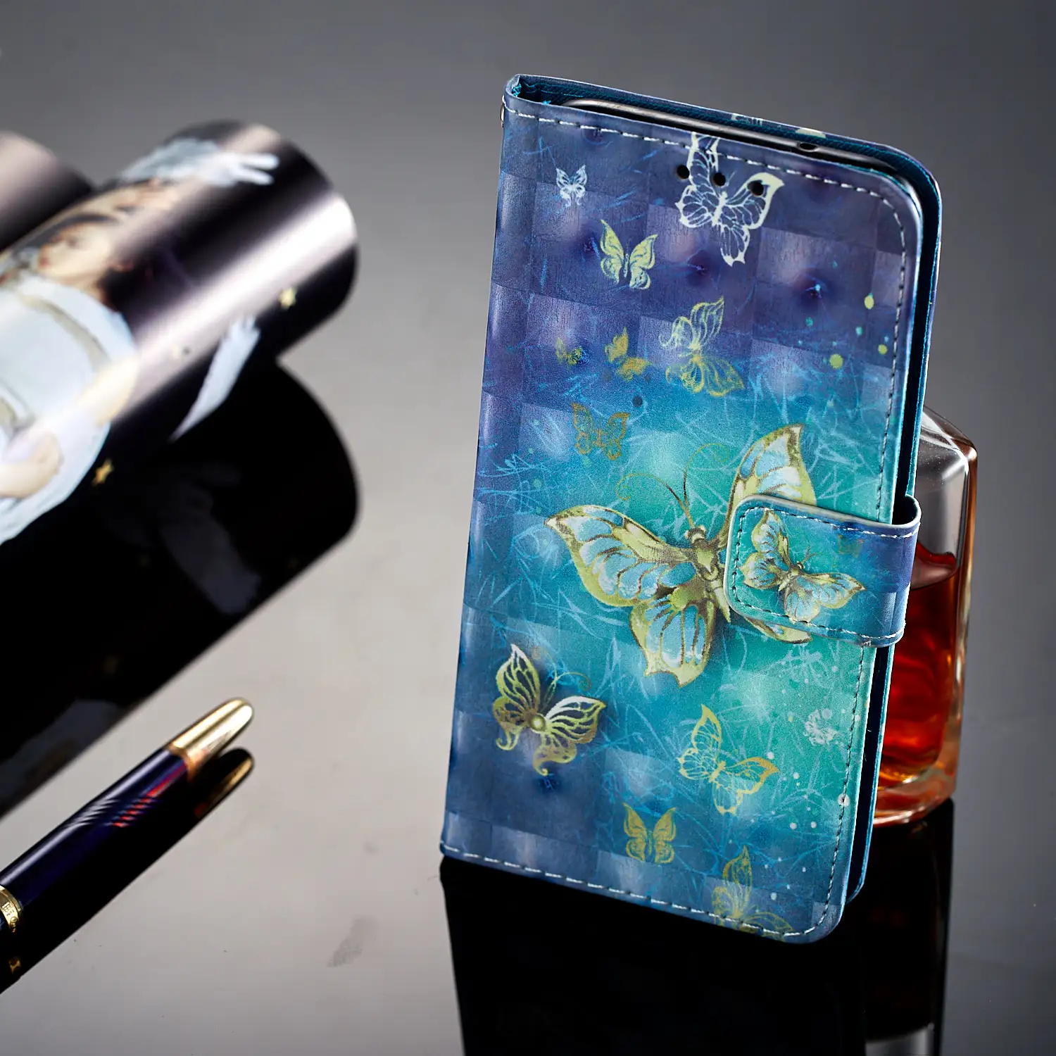 Чехол для Sony Xperia XZ2 с 3D модным рисунком откидной книжка кожаный чехол кошелек
