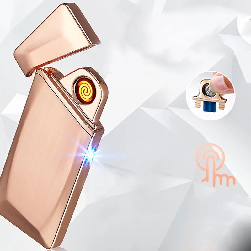 1 шт. портативная металлическая зажигалка Usb перезаряжаемая беспламенная